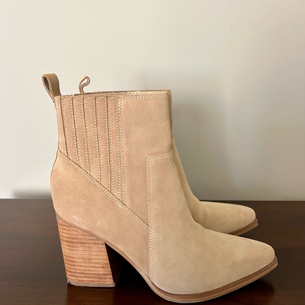 Marc Fisher Marela Tan Suede Ankle Boots